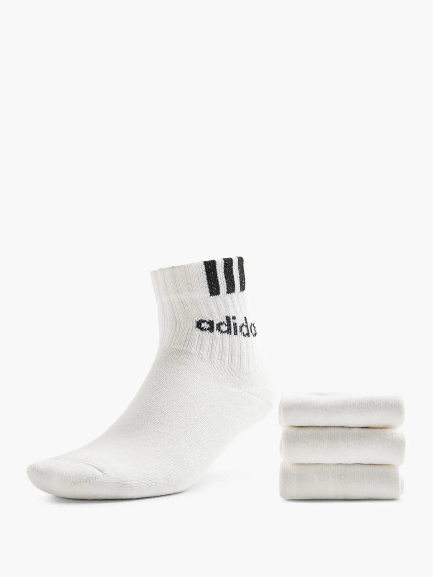 Damen adidas 3 Streifen Linear 3er Pack Crew Socken