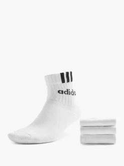 Damen adidas 3 Streifen Linear 3er Pack Crew Socken
