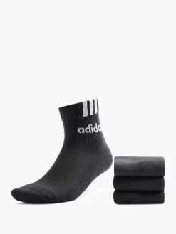 Damen adidas 3 Streifen Linear 3er Pack Crew Socken