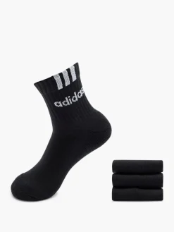 Damen adidas 3 Streifen Linear 3er Pack Crew Socken