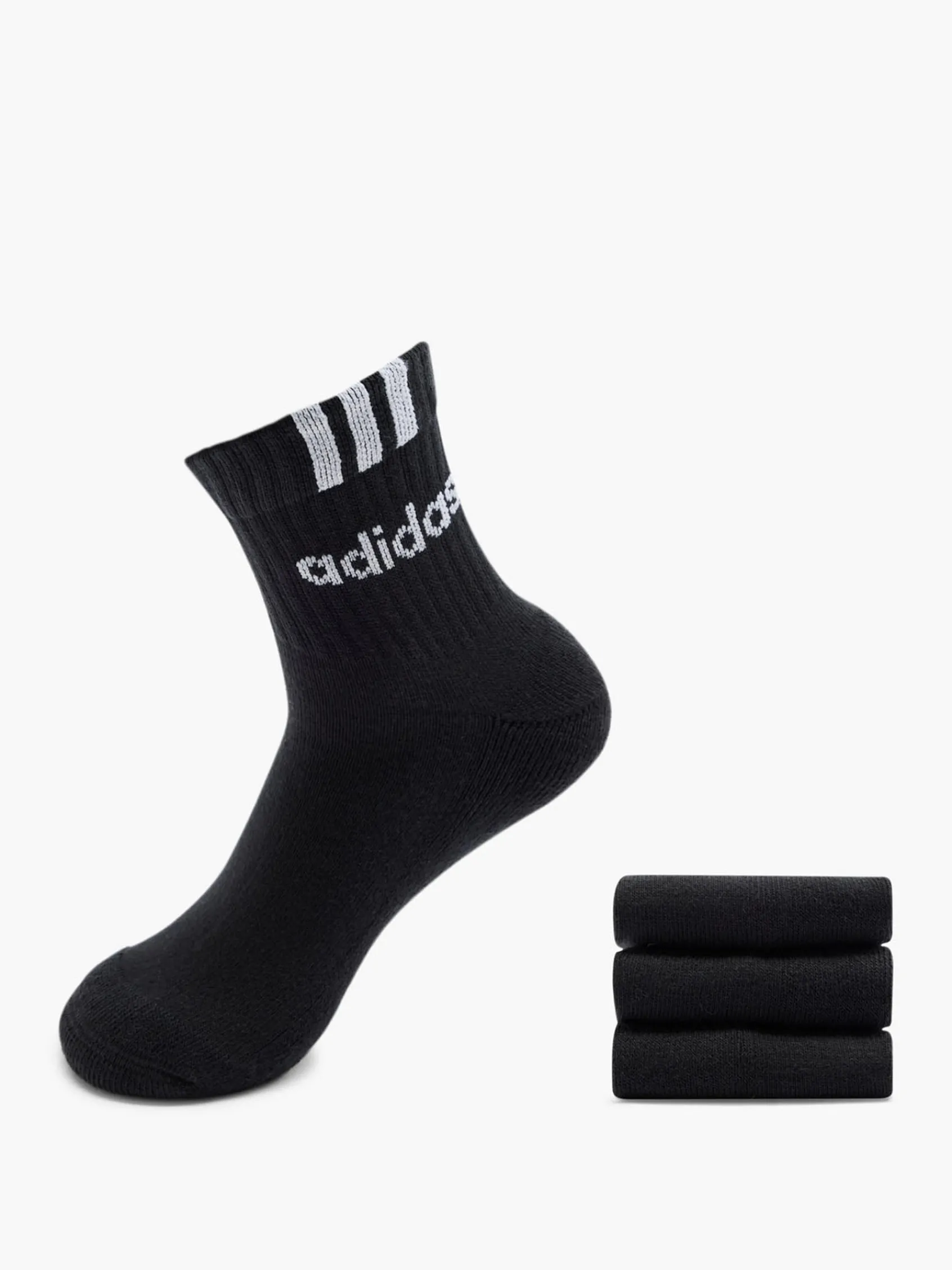 Damen adidas 3 Streifen Linear 3er Pack Crew Socken
