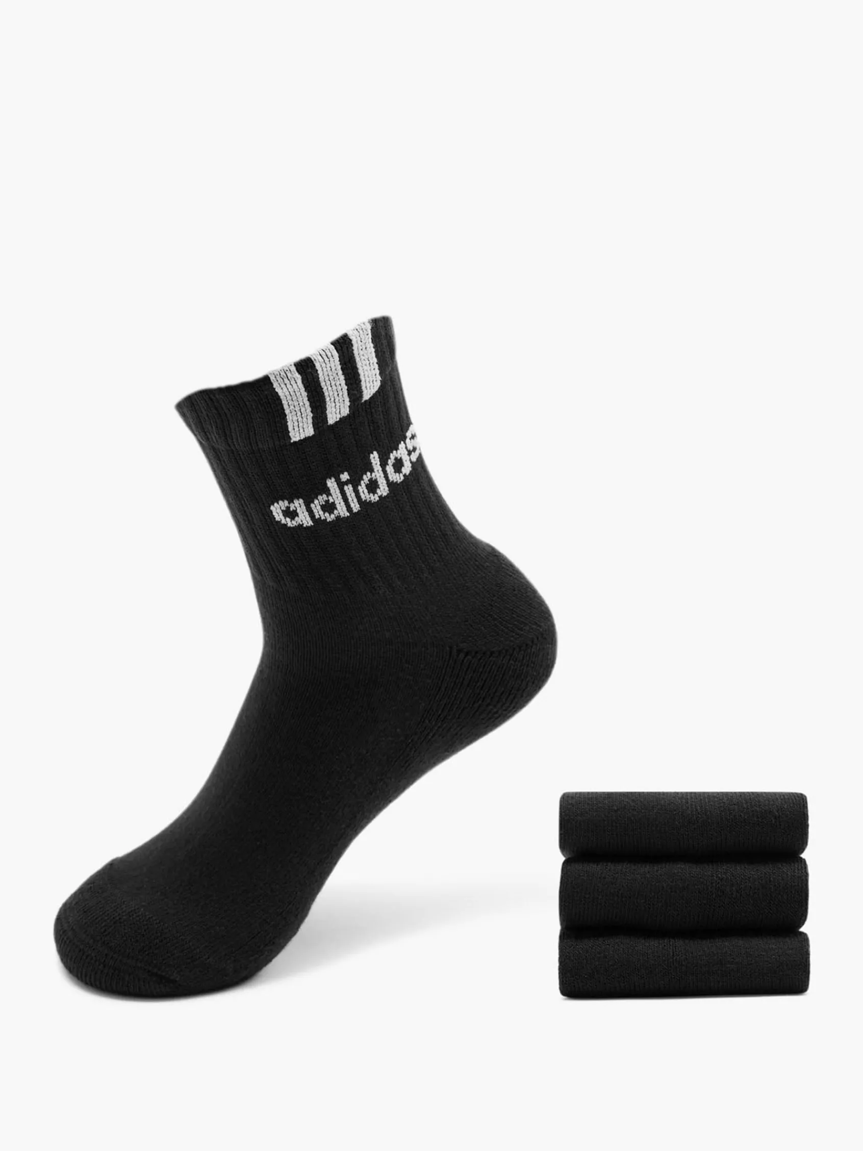 Herren adidas 3 Streifen Linear 3er Pack Crew Socken