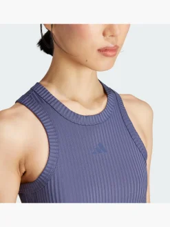 Damen adidas All Gym Seasonal Rib Tight Fit Tonal 3-Streifen Tanktop