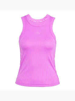 Damen adidas All Gym Seasonal Rib Tight Fit Tonal 3-Streifen Tanktop