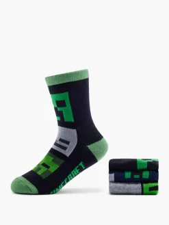 Kinder Minecraft 3er Pack Socken