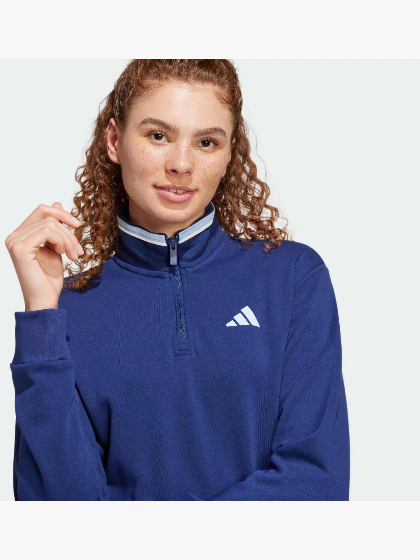 Damen adidas Essentials Color Pop French Terry Crop Quarter-Zip Originals Jacke
