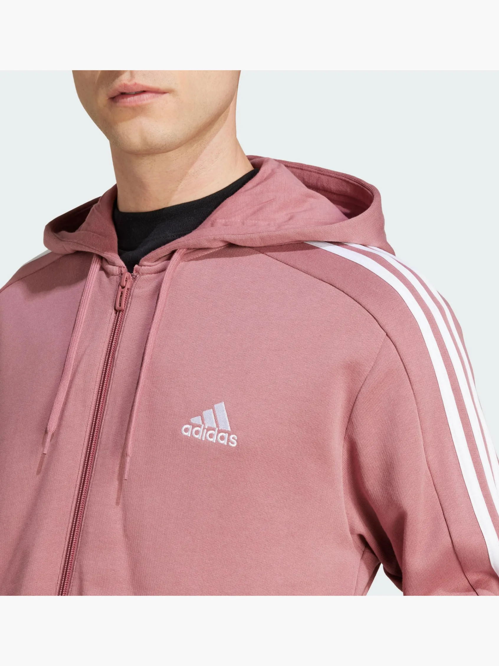 Herren adidas Essentials French Terry 3-Streifen Kapuzenjacke
