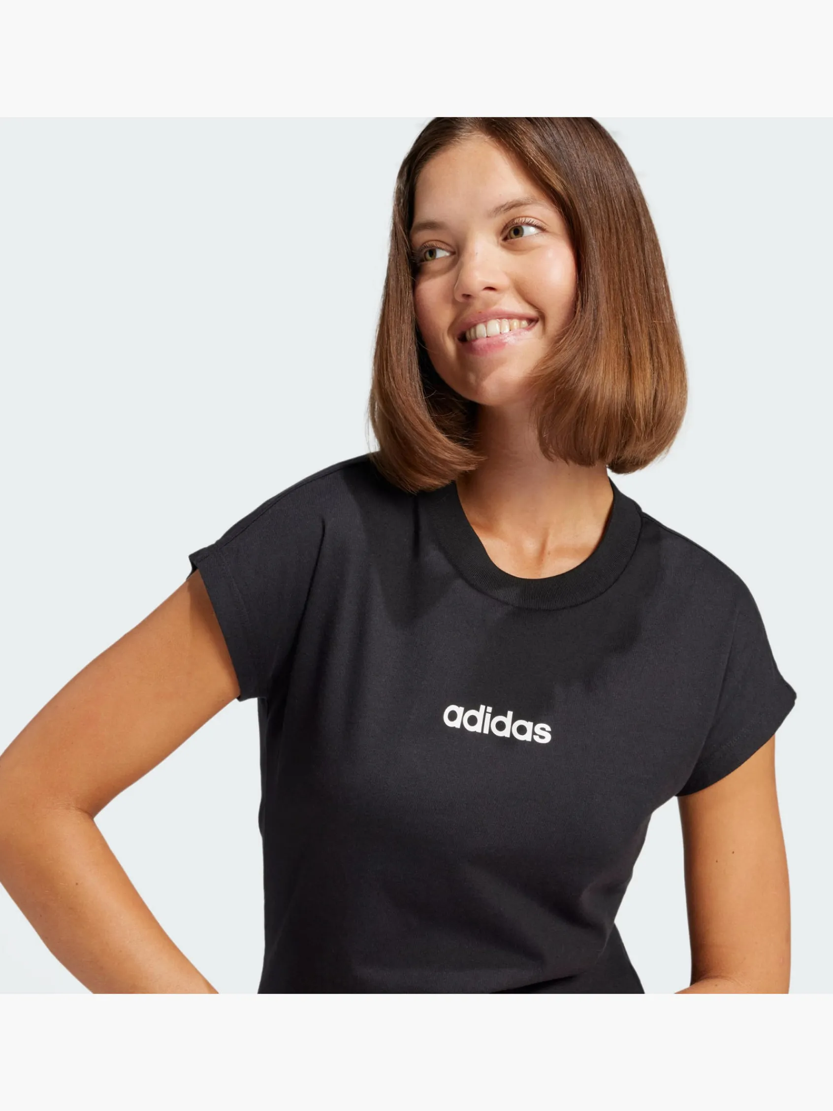 Damen adidas Essentials Linear Cotton T-Shirt