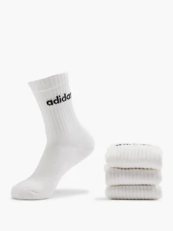 Damen adidas Essentials Linear 3er Pack Crew Socken