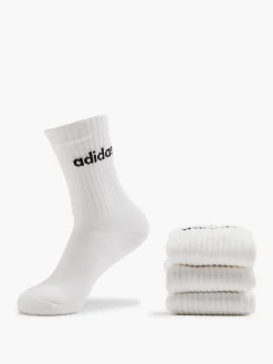 Damen adidas Essentials Linear 3er Pack Crew Socken