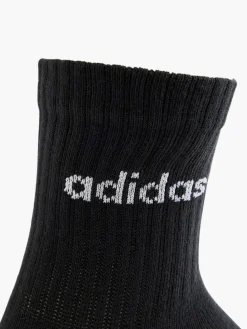 Damen adidas Essentials Linear 3er Pack Crew Socken