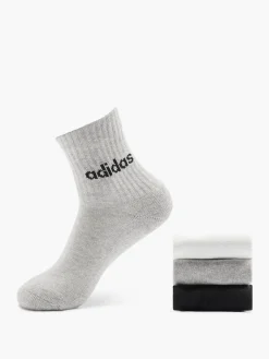 Kinder adidas Essentials Linear 3er Pack Crew Socken