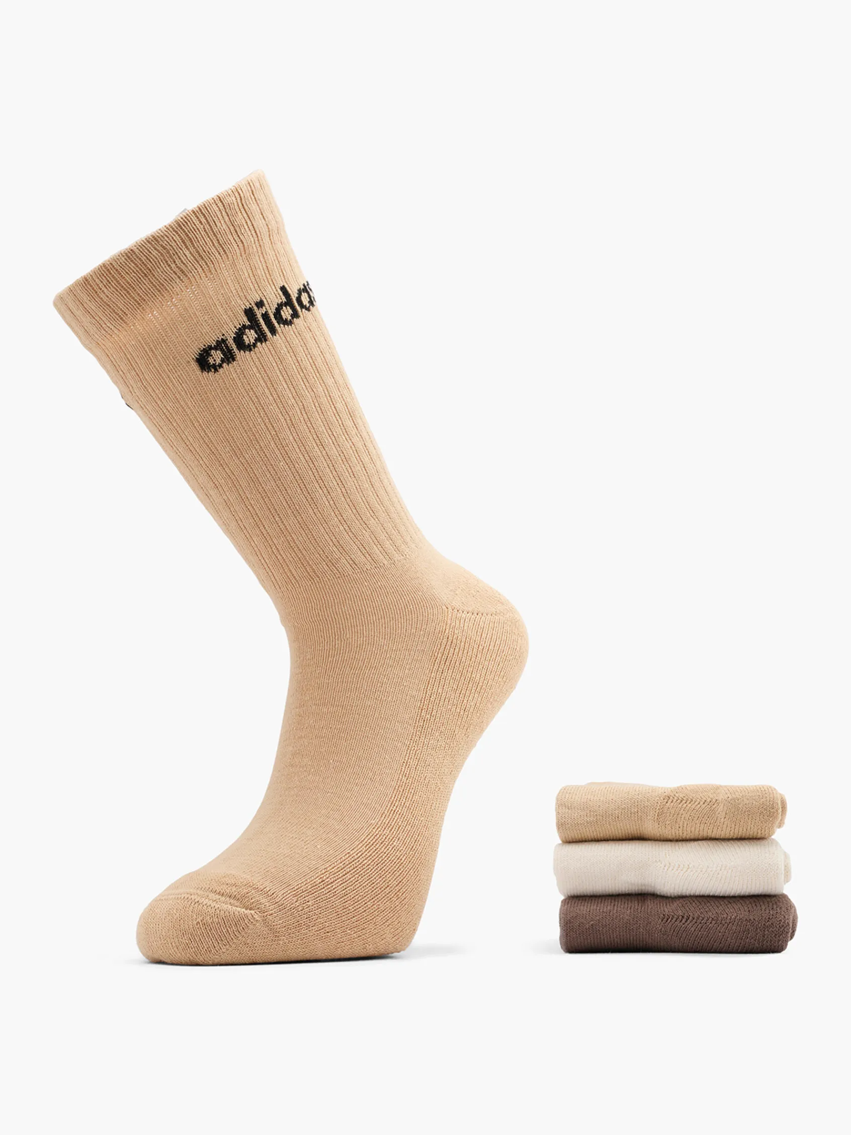 Damen Essentials Linear 3er Pack Crew Socken