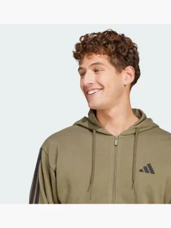 Herren adidas Essentials 3-Streifen French Terry Kapuzenjacke