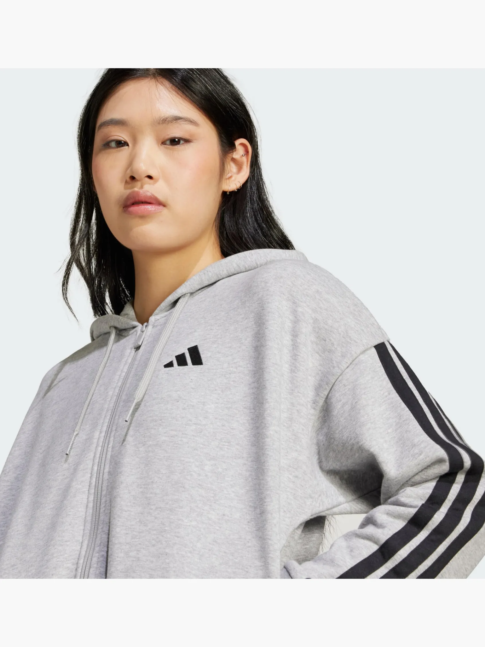 Damen adidas Essentials 3-Streifen French Terry Kapuzenjacke