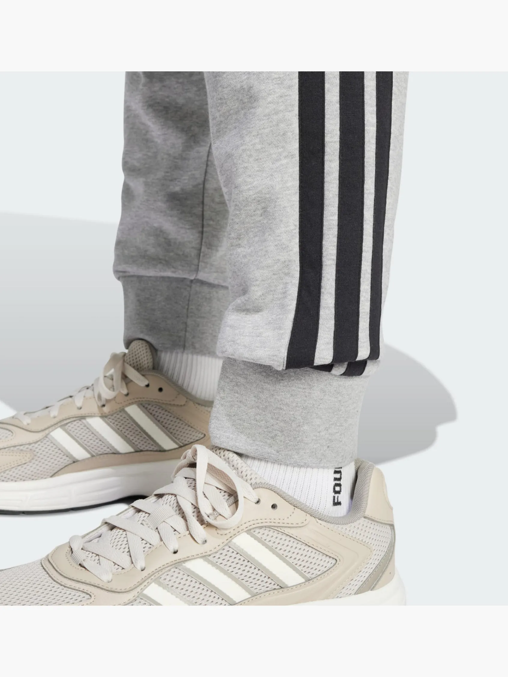 Herren adidas Essentials 3-Streifen French Terry Hose