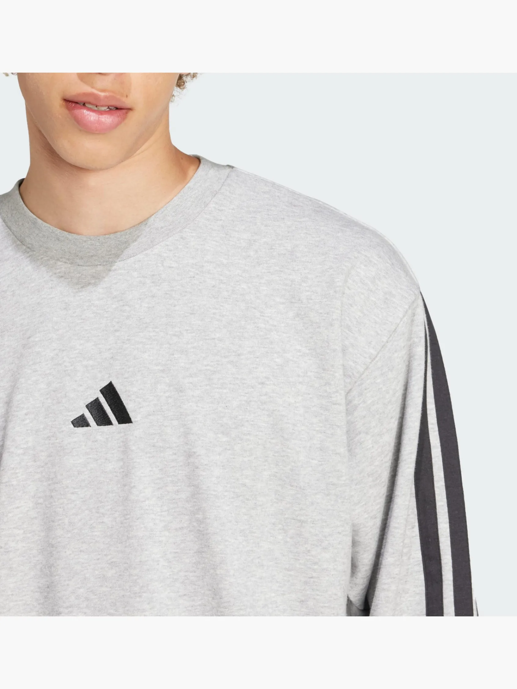 Herren adidas Essentials 3-Streifen French Terry Sweatshirt