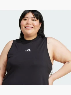Damen adidas Essentials 3-Streifen Long Racerback Kleid – Große Größen