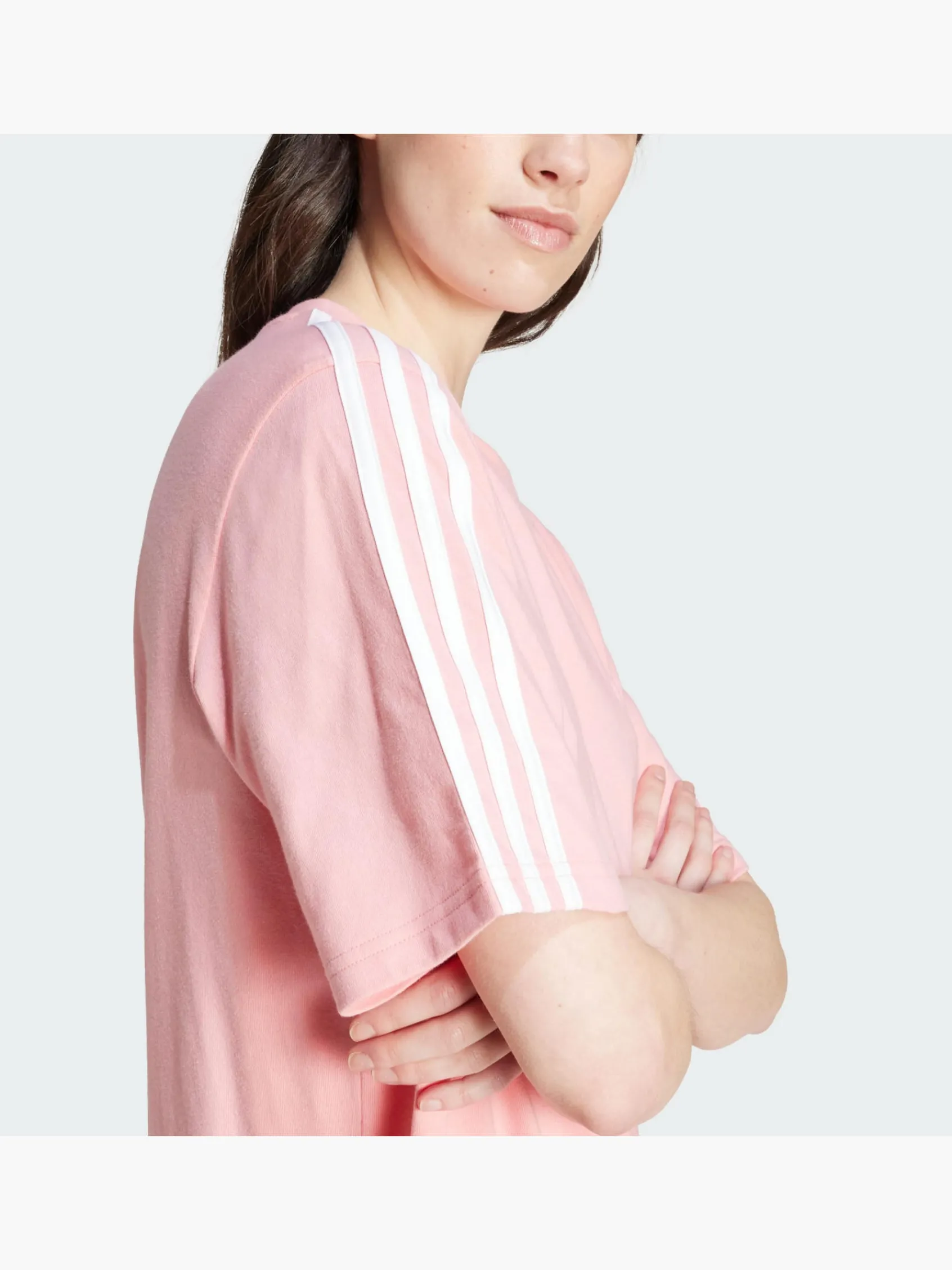 Damen Essentials 3-Streifen Single Jersey Boyfriend T-Shirt-Kleid