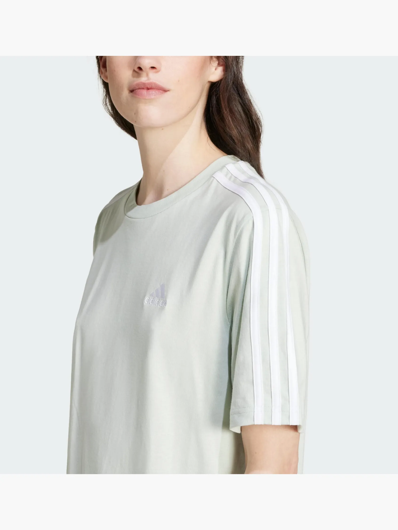Damen adidas Essentials 3-Streifen Single Jersey Boyfriend T-Shirt-Kleid