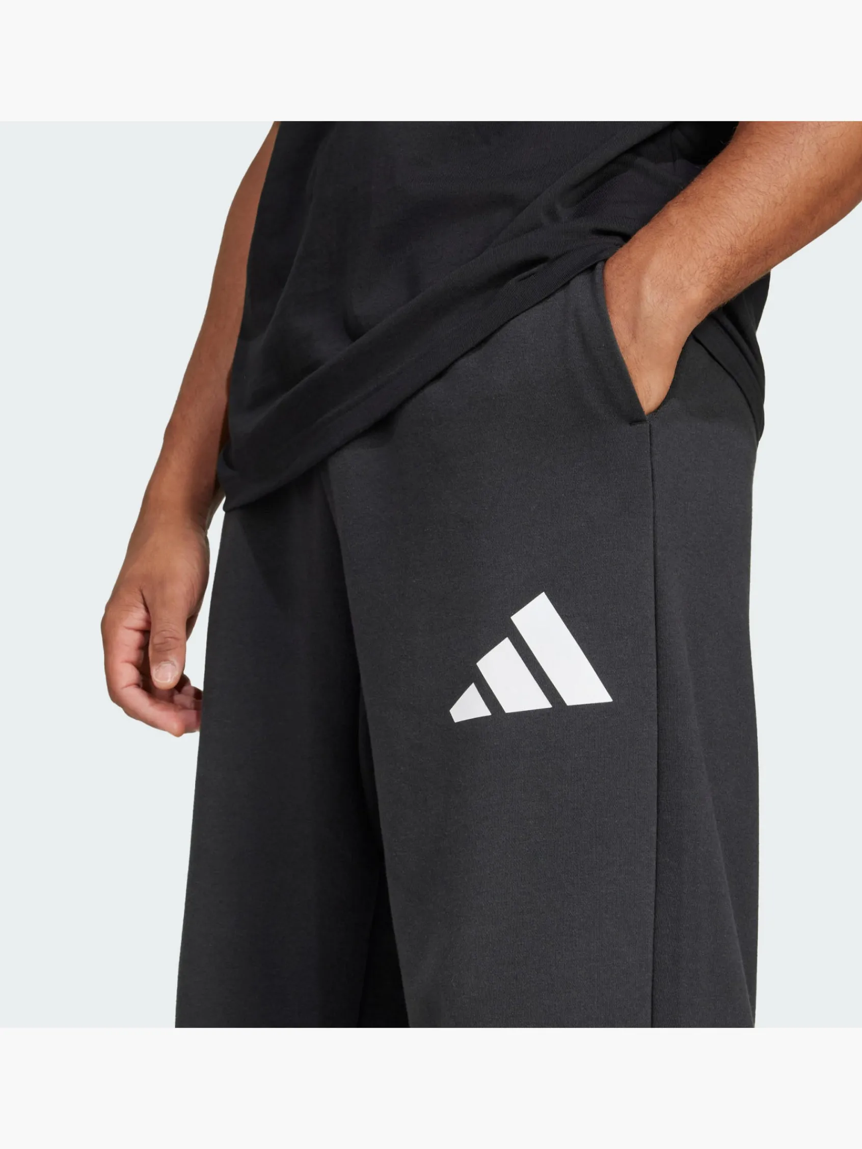 Herren adidas Essentials Wide Leg 3 Bar Logo Hose