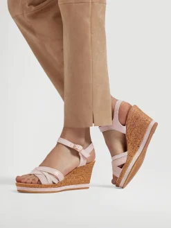 Damen 5th Avenue Leder Keilsandalette