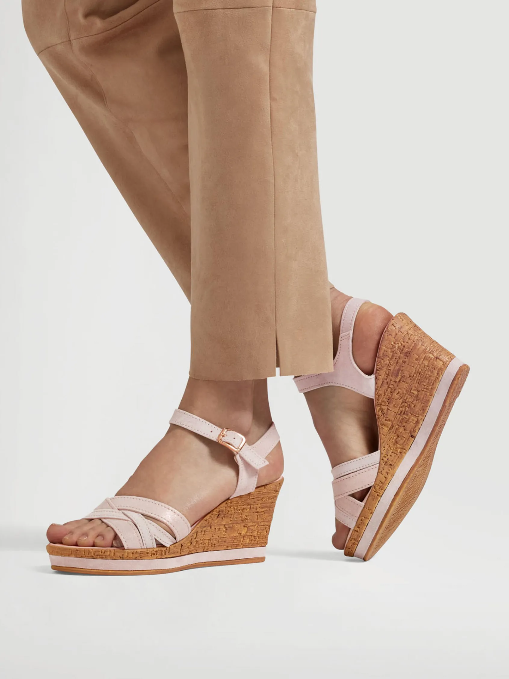 Damen 5th Avenue Leder Keilsandalette