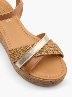 Damen 5th Avenue Leder Keilsandalette