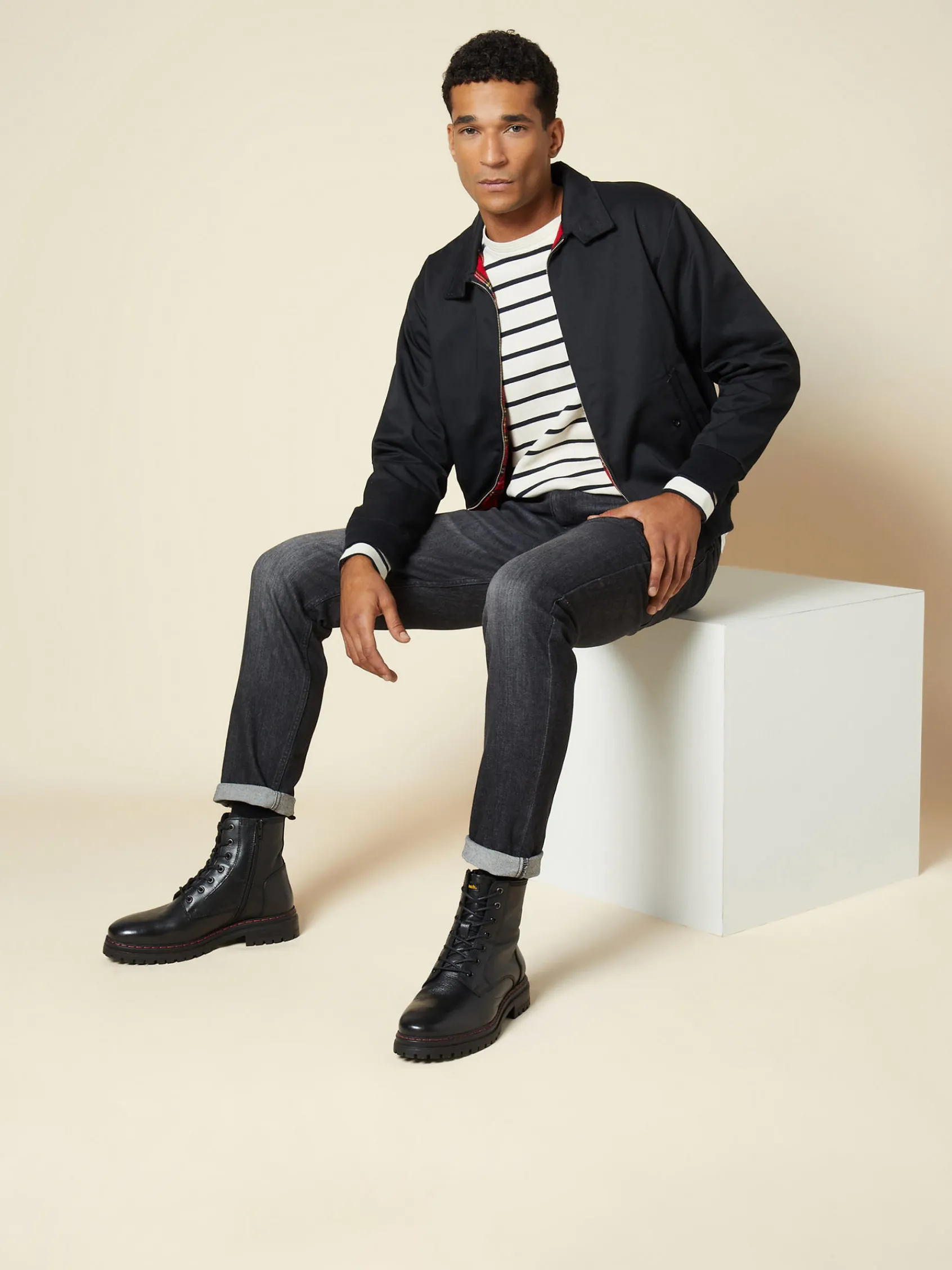 Herren Bench Leder Schnürboots