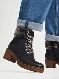 Damen 5th Avenue Leder Schnürstiefelette