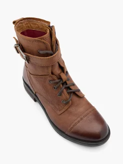 Damen 5th Avenue Leder Schnürstiefelette