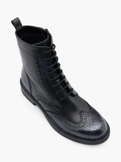 Damen 5th Avenue Leder Schnürstiefelette