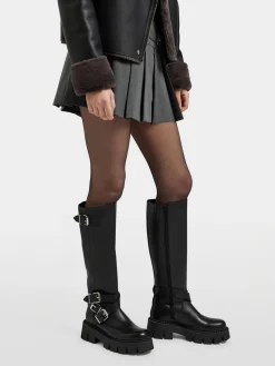 Damen Catwalk Leder Stiefel