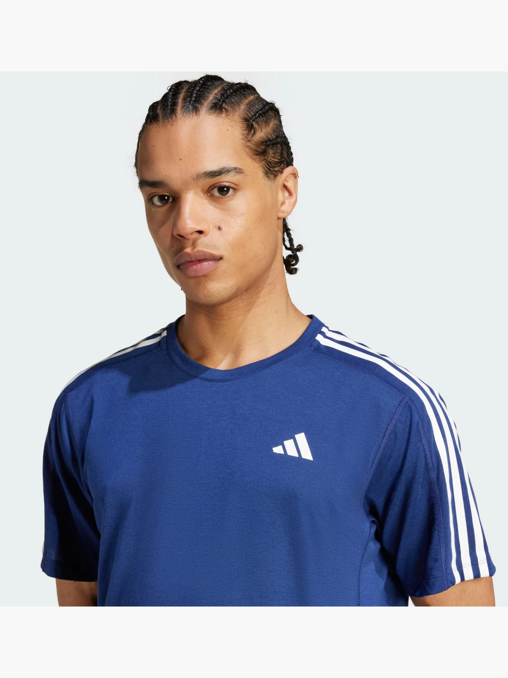 Herren adidas Own the Run 3-Streifen T-Shirt