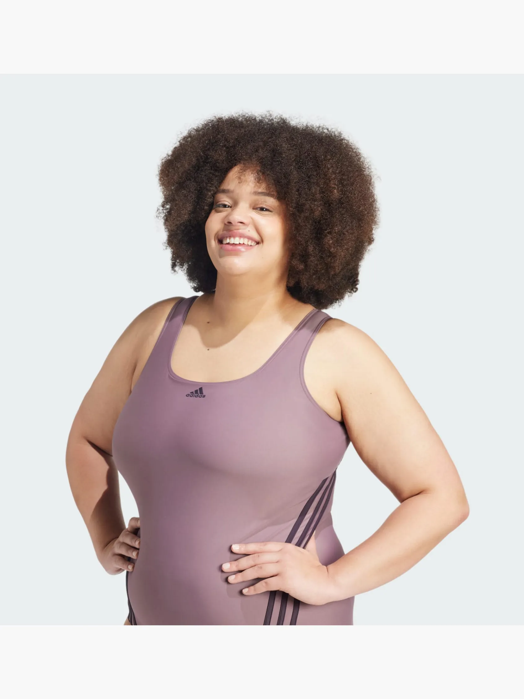 Damen adidas 3-Streifen Badeanzug – Große Größen