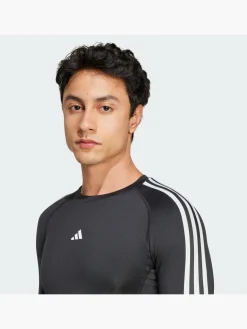 Herren adidas TECHFIT Compression Training 3-Streifen Longsleeve
