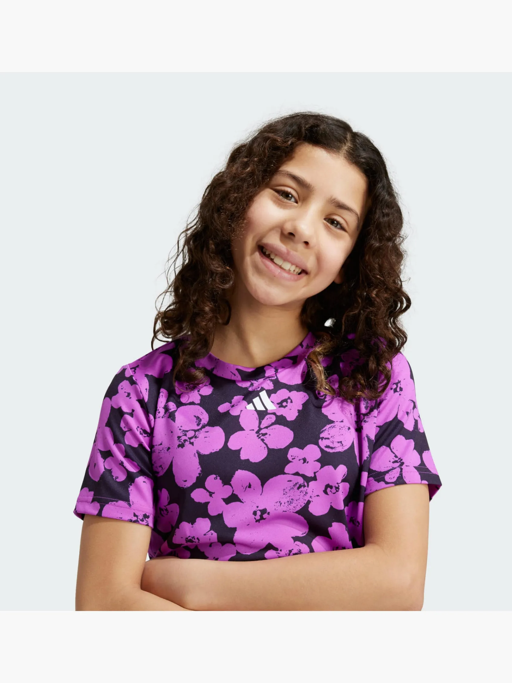 Kinder adidas Train Essentials Seasonal Printed Training Kids Crop-Shirt